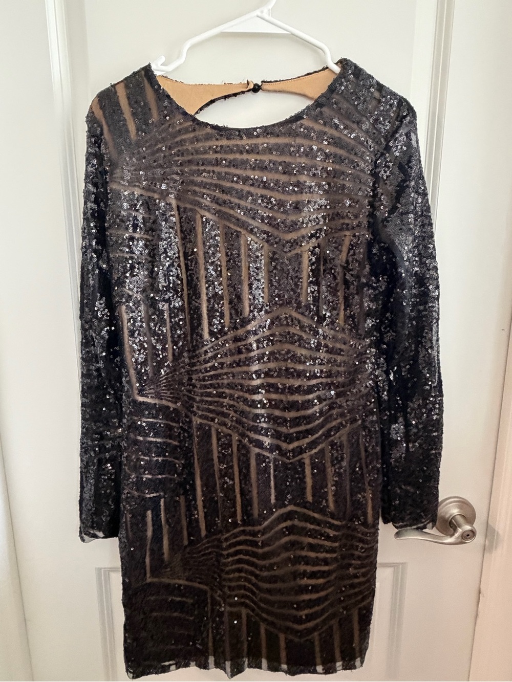 boohoo Black Sequin Dress with Gold Lining